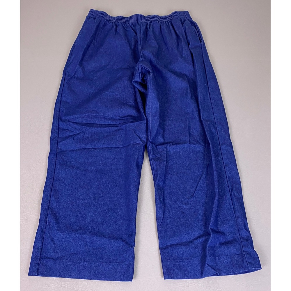 Alfred Dunner Pull on Pants‎ Women's 18P Blue Chambray Elastic Waist Petite